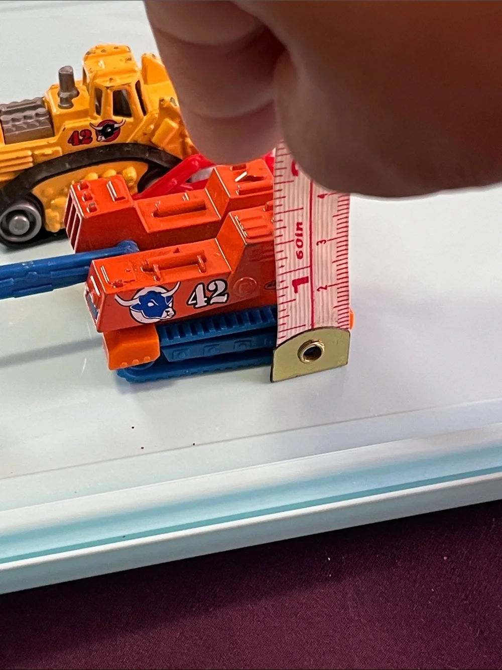 Yellow and Red Kids Construction Toy Bulldozer and Orange Excavator Set